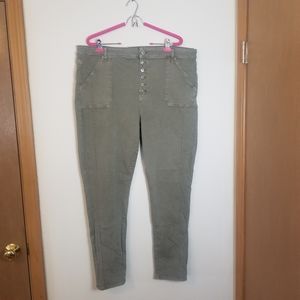 American Eagle Button fly skinny jeans - army green - 24 Long